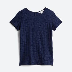 Market and Spruce Crochet front top, navy